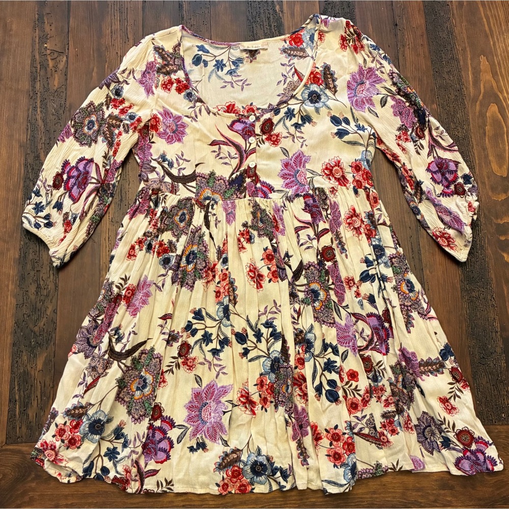 Altar'd State Floral Flowy Babydoll Dress Women Large Boho Hippie Indie Festival